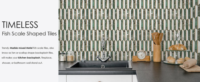 fish scale peel and stick tile for kitchen