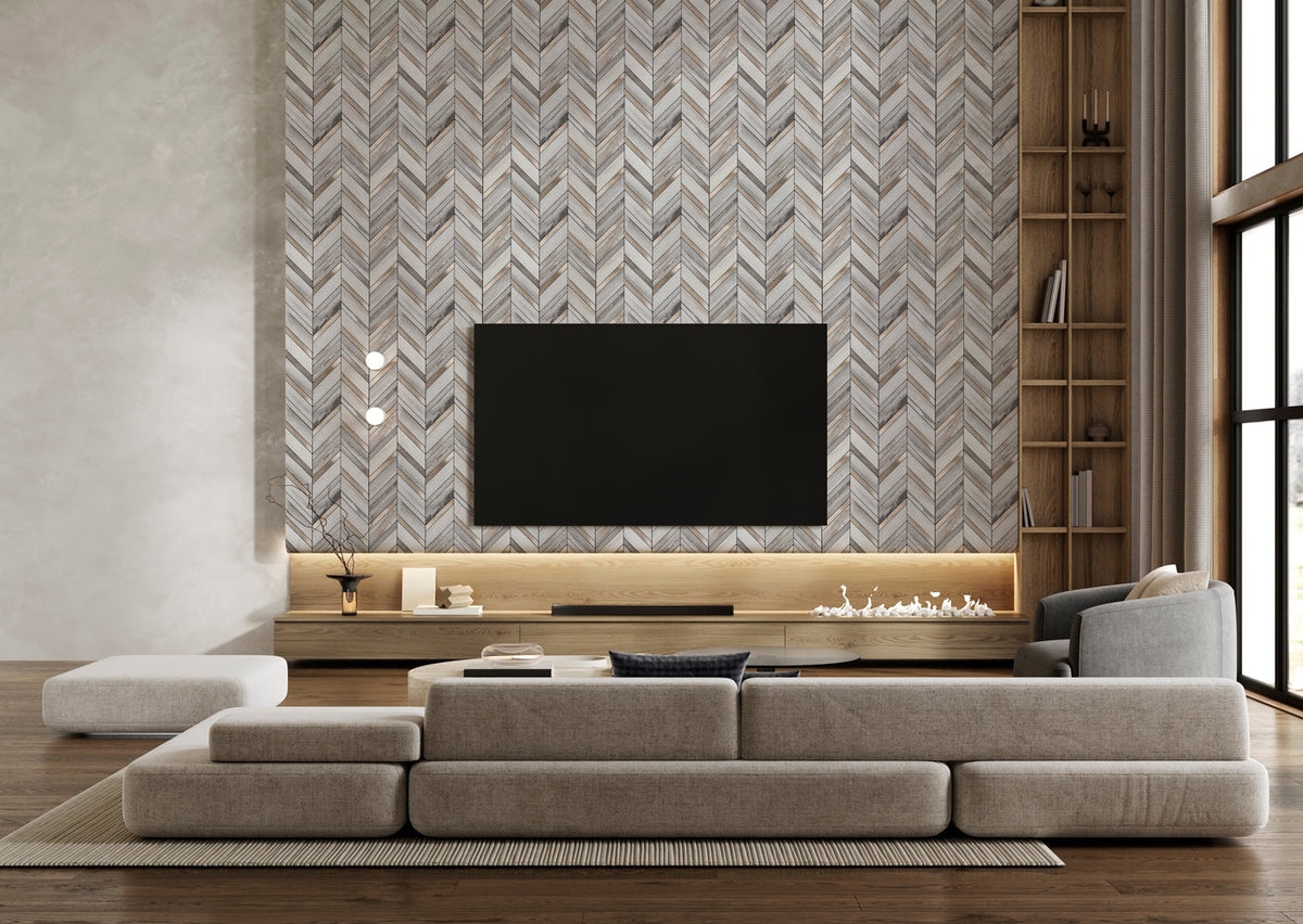 herringbone tile stick on living room