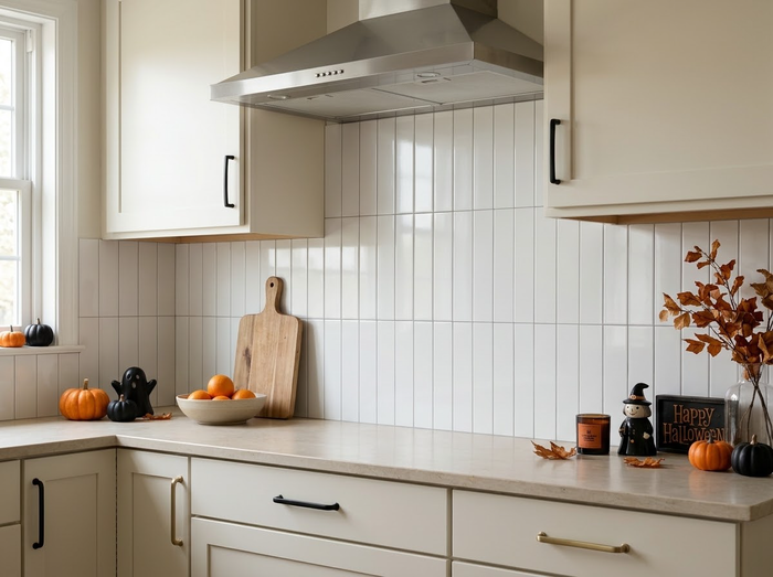 white peel and stick tile for kitchen