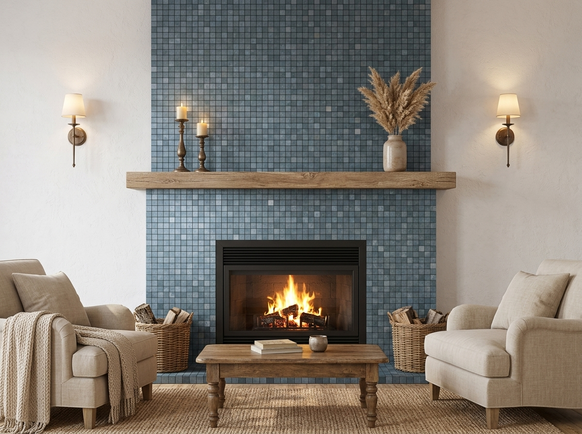 peel and stick tile for fireplace