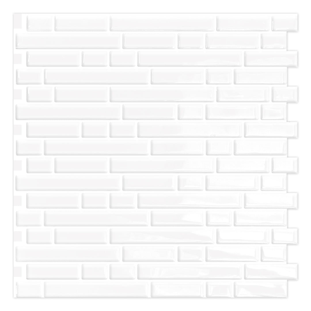 White Washed Peel and Stick 3D Vinyl Backsplash