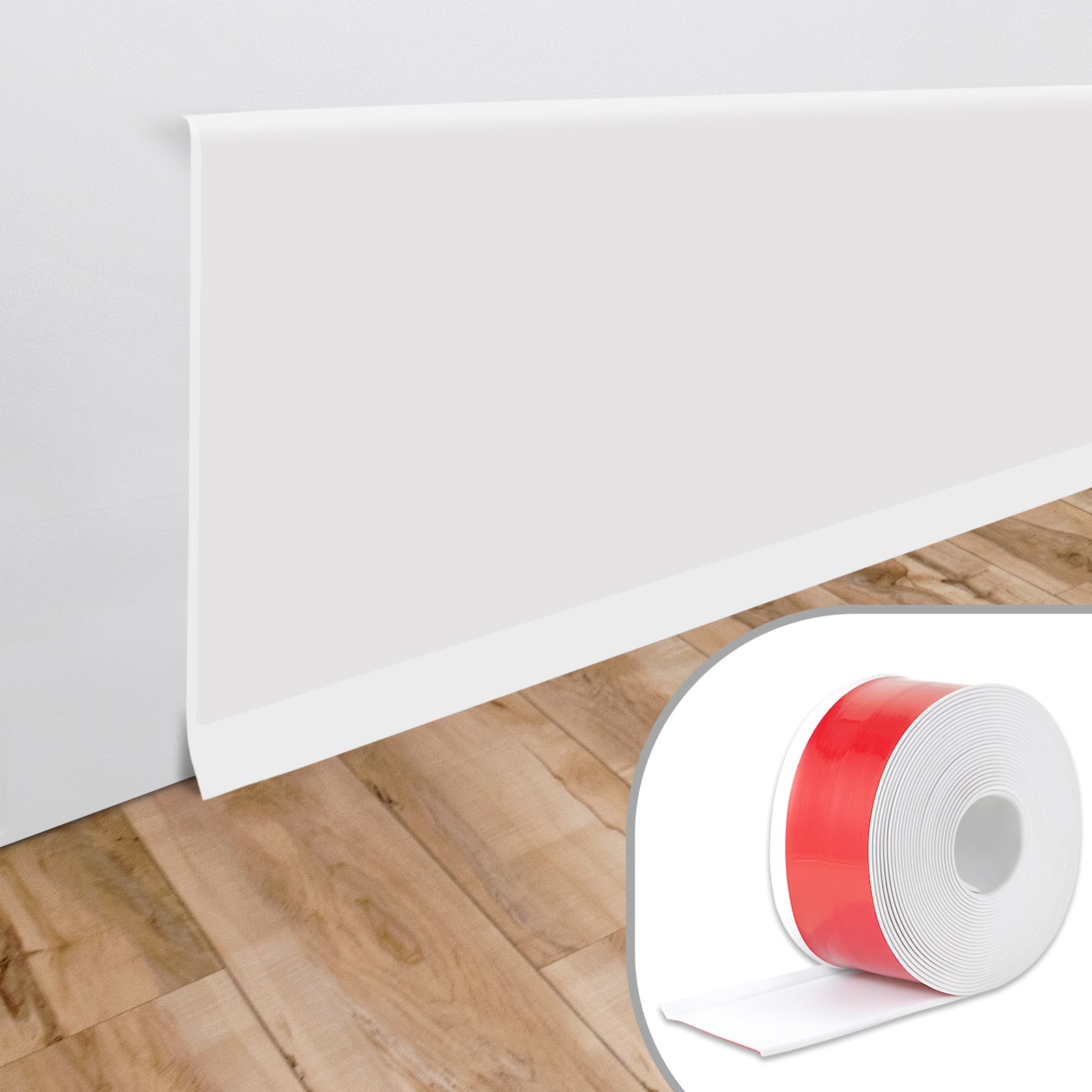 White Flexible Peel and Stick Wall Base