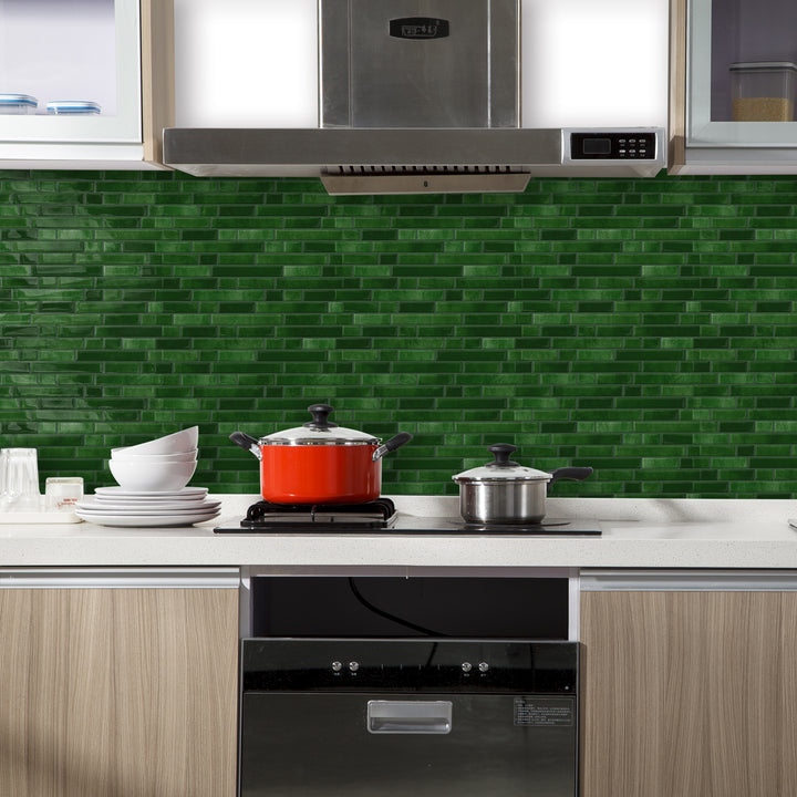 Küchenfliesen, 3D-Vinyl-Backsplash, 30,5 x 30,5 cm, Hellblau, zum Abziehen und Aufkleben