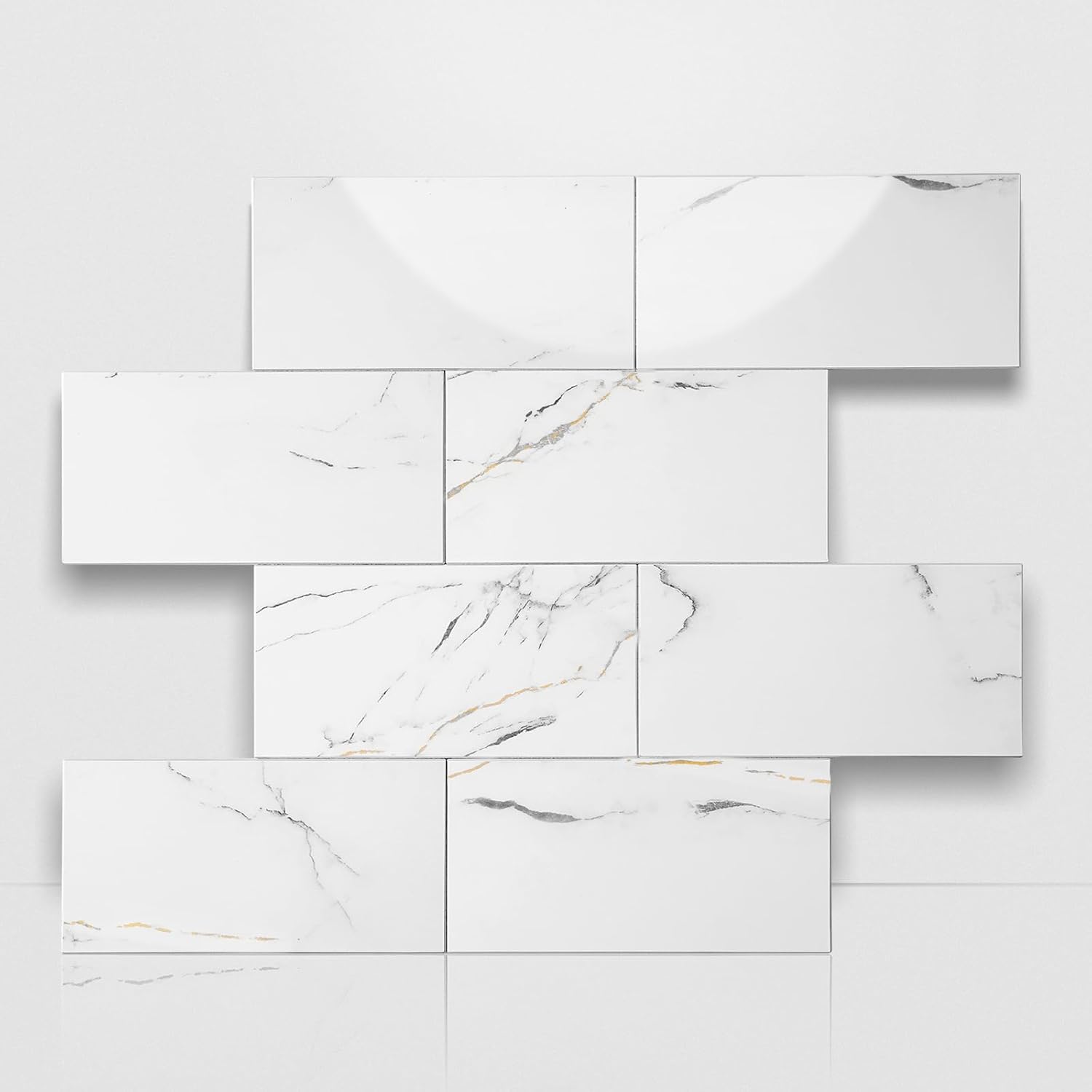 Calacatta Gold Peel and Stick Subway Backsplash Tile