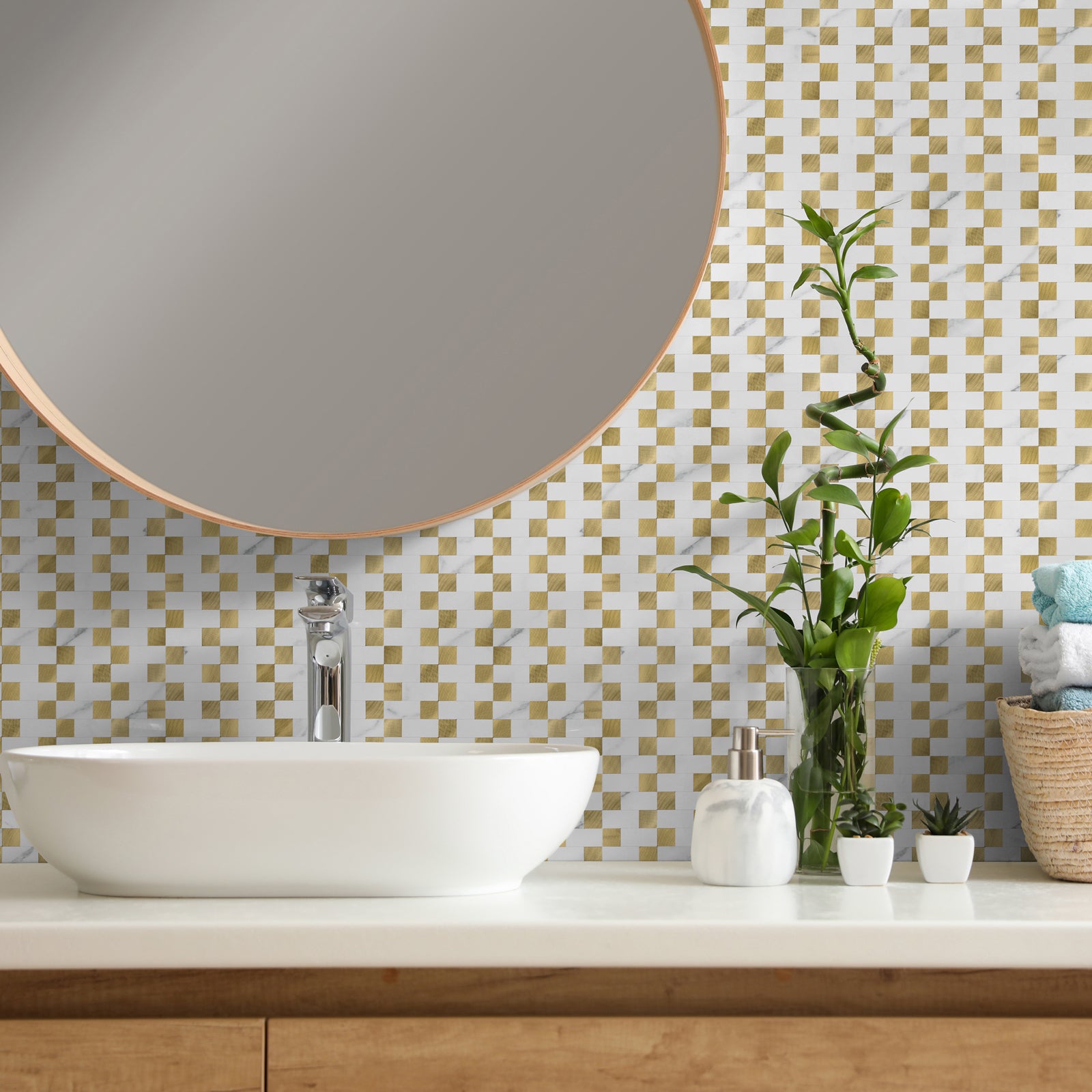 stick on bathroom tiles wall