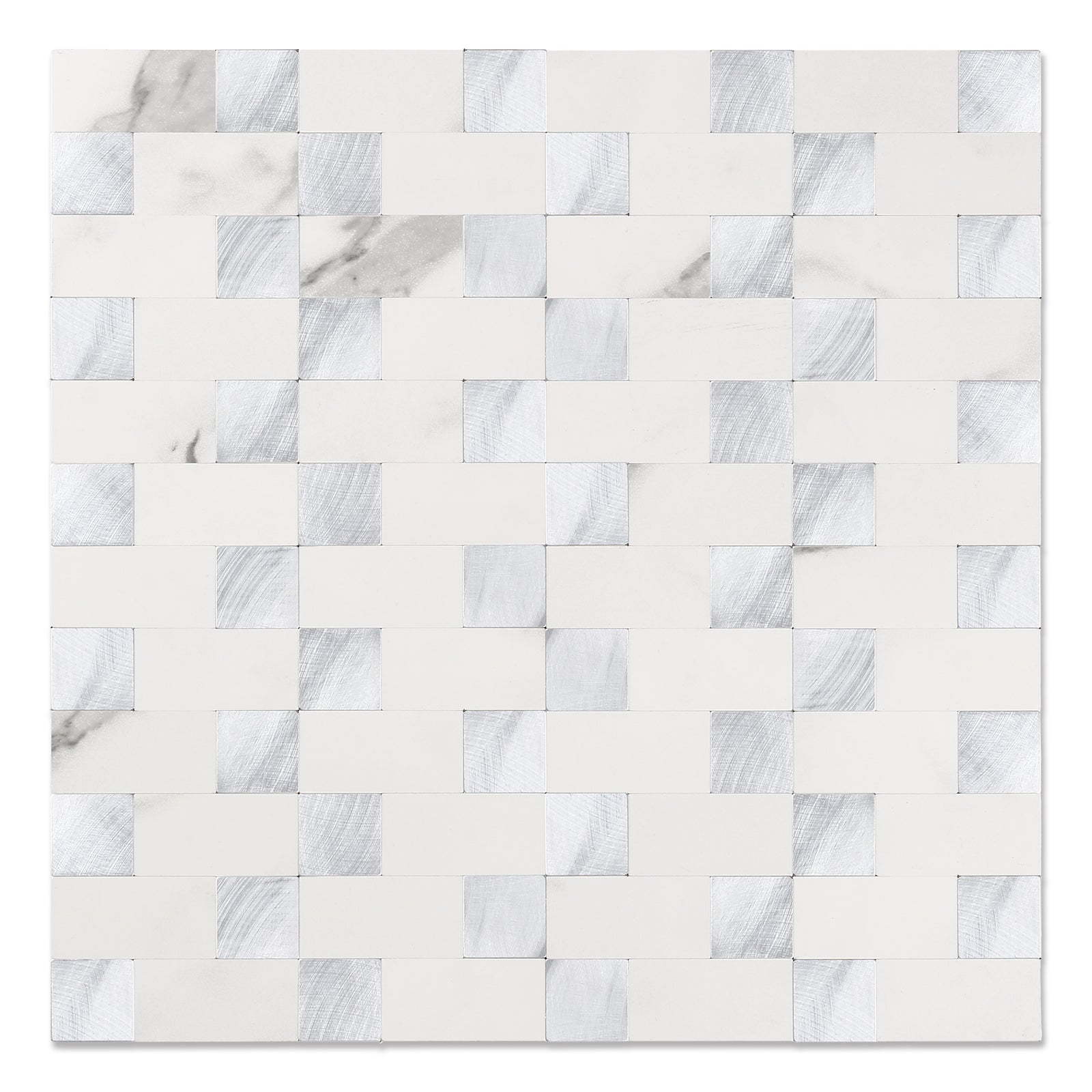  Marble White mixed Metal Tile