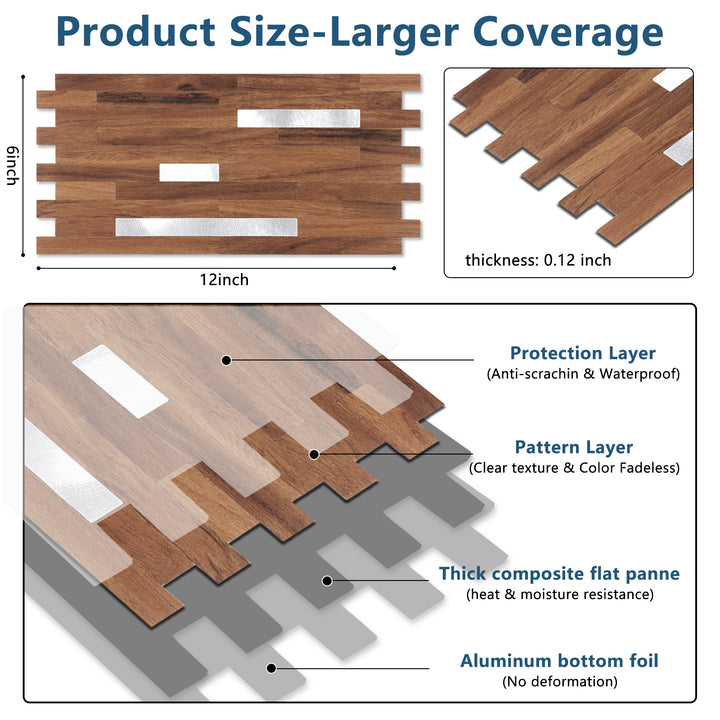 self adhesive tiles size