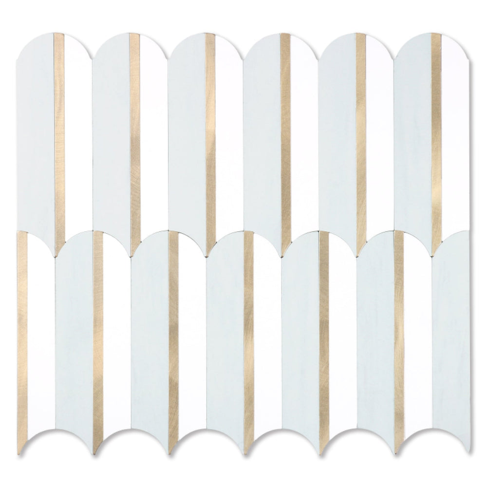  Glossy Dolomite & White Gold Tile