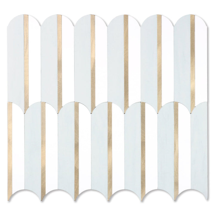  Glossy Dolomite & White Gold Tile