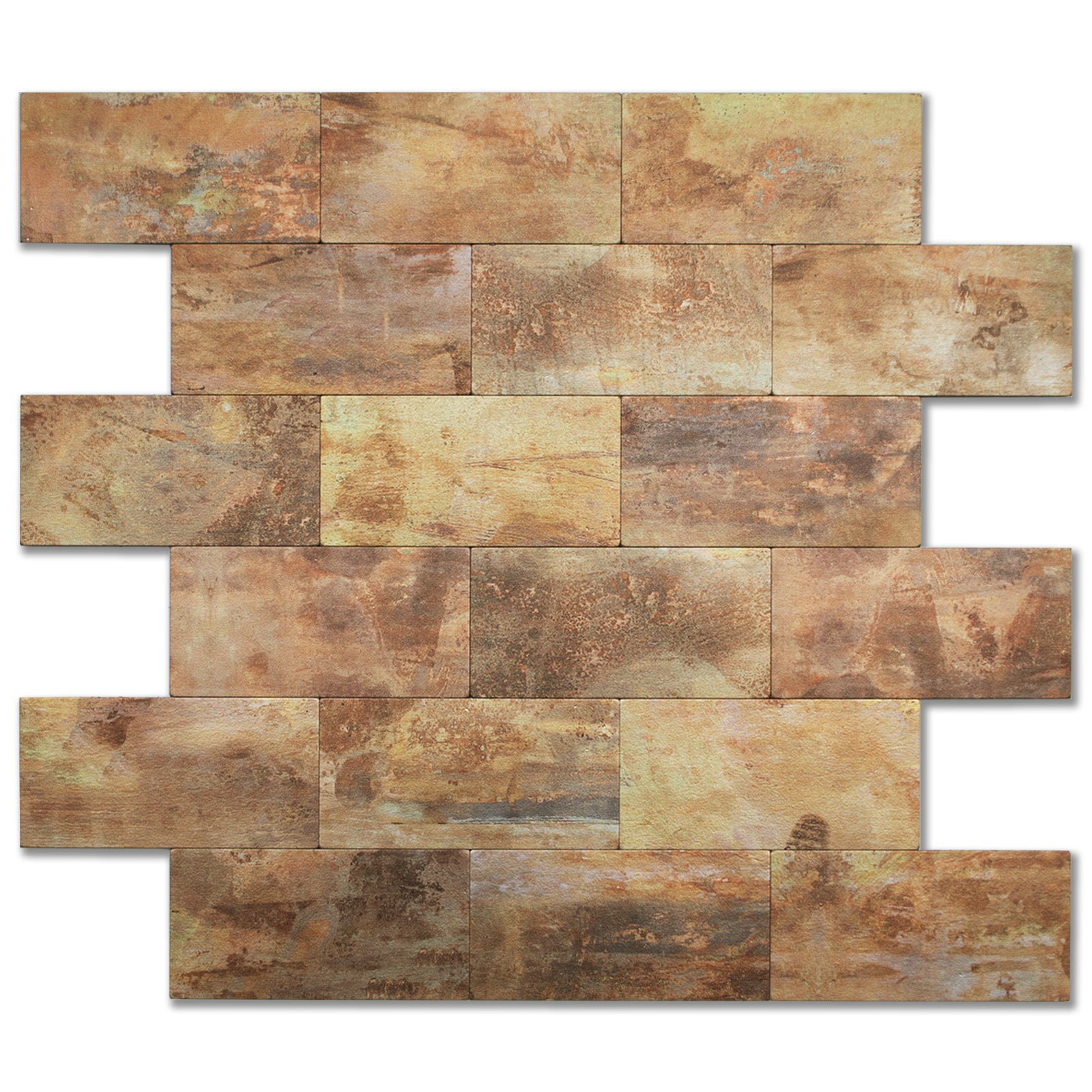 copper peel and stick subway tile