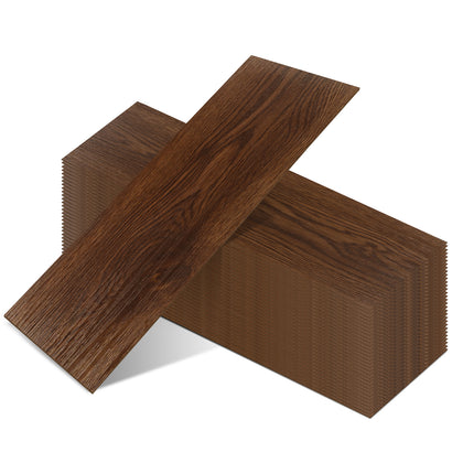 Peel-and-Stick Vinyl Wood Flooring in Rustic Walnut