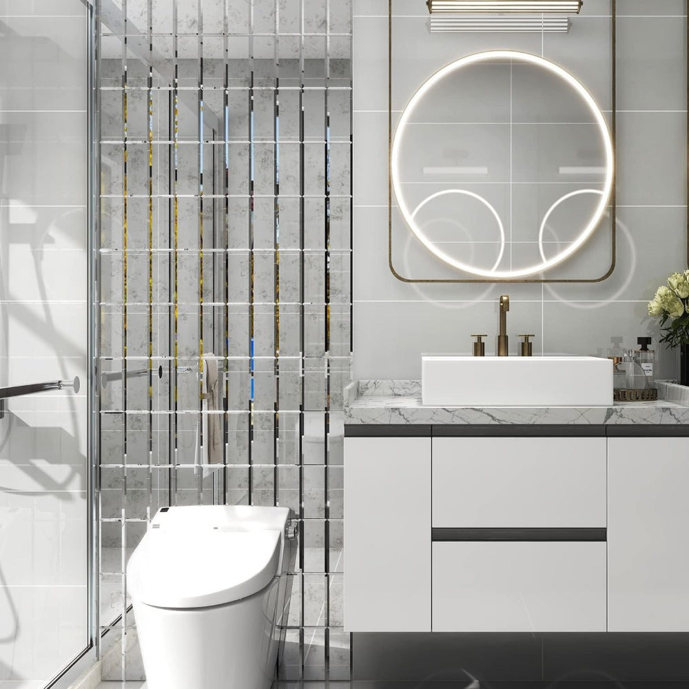 peel and stick glass tile for bathroom