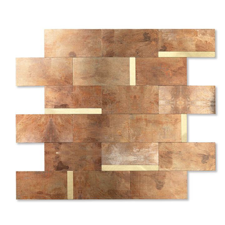 Retro Brown Peel and Stick Subway Tile Backsplash