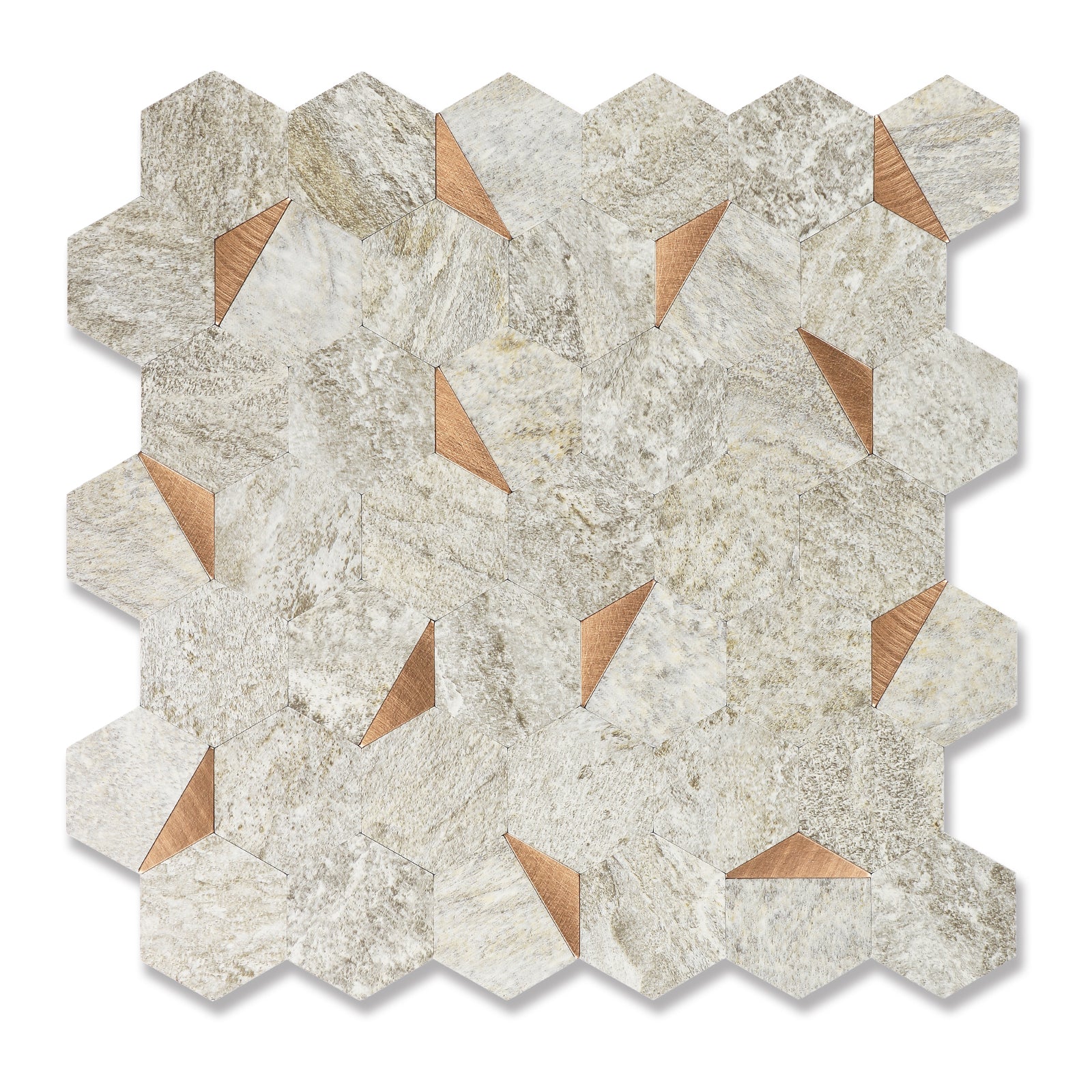 Sandstone beige hexagon tiles