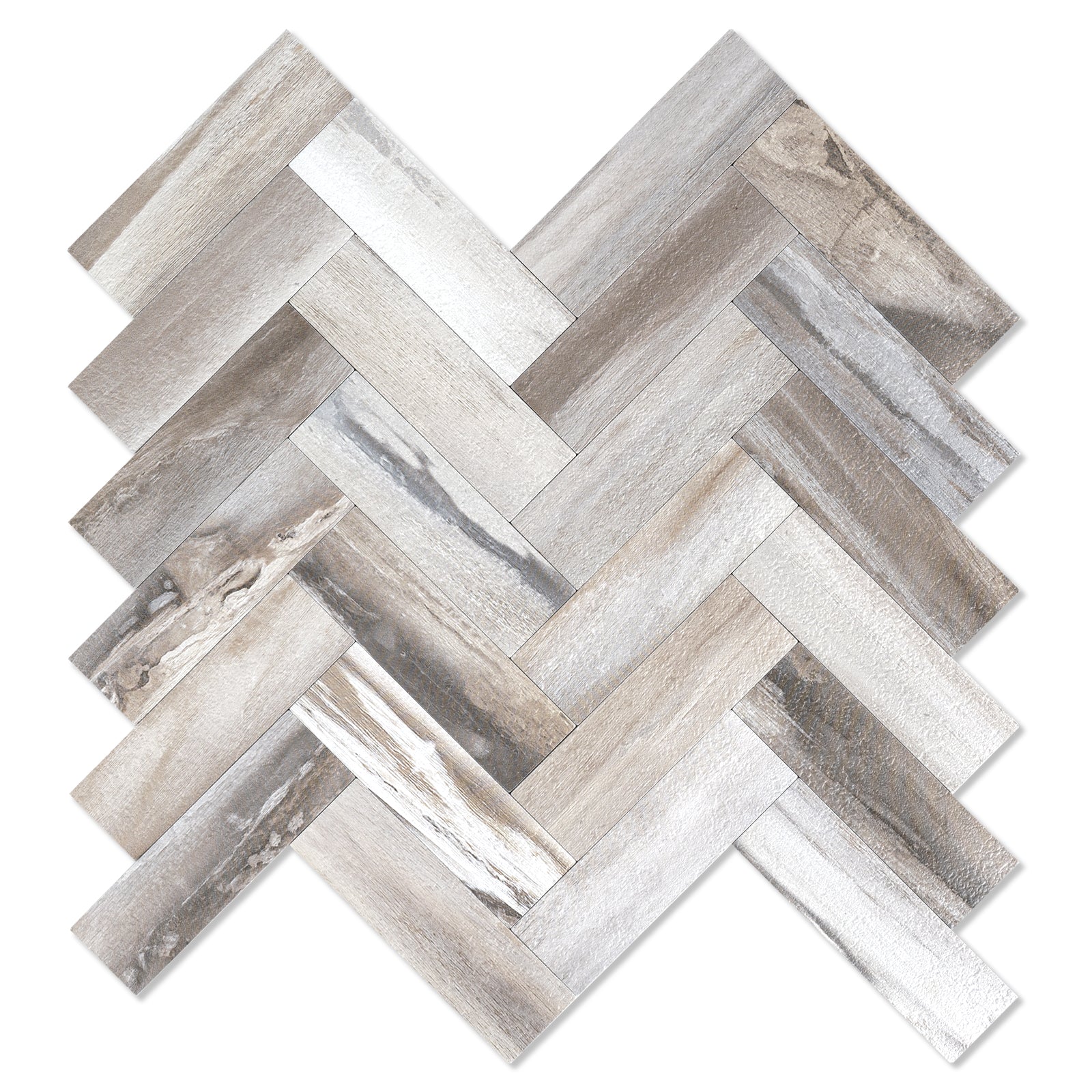 Wood Grain Texture Herringbone Tile Peel and Stick Backsplash