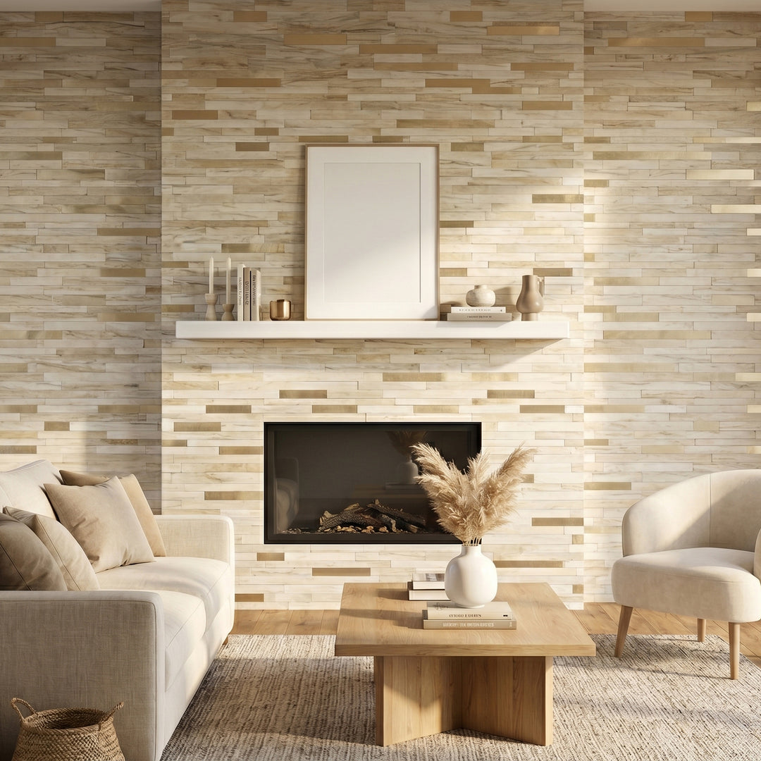 peel and stick tile for fireplace