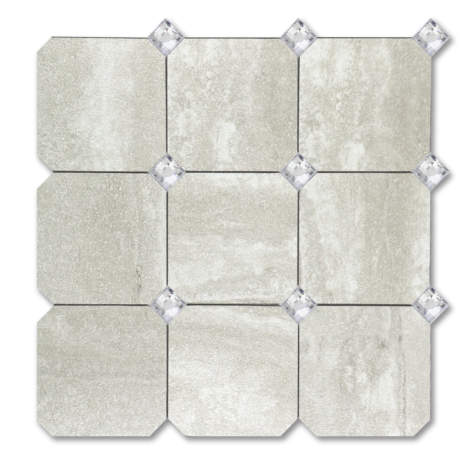 Gray Beige Peel and Stick Diamonds Tile