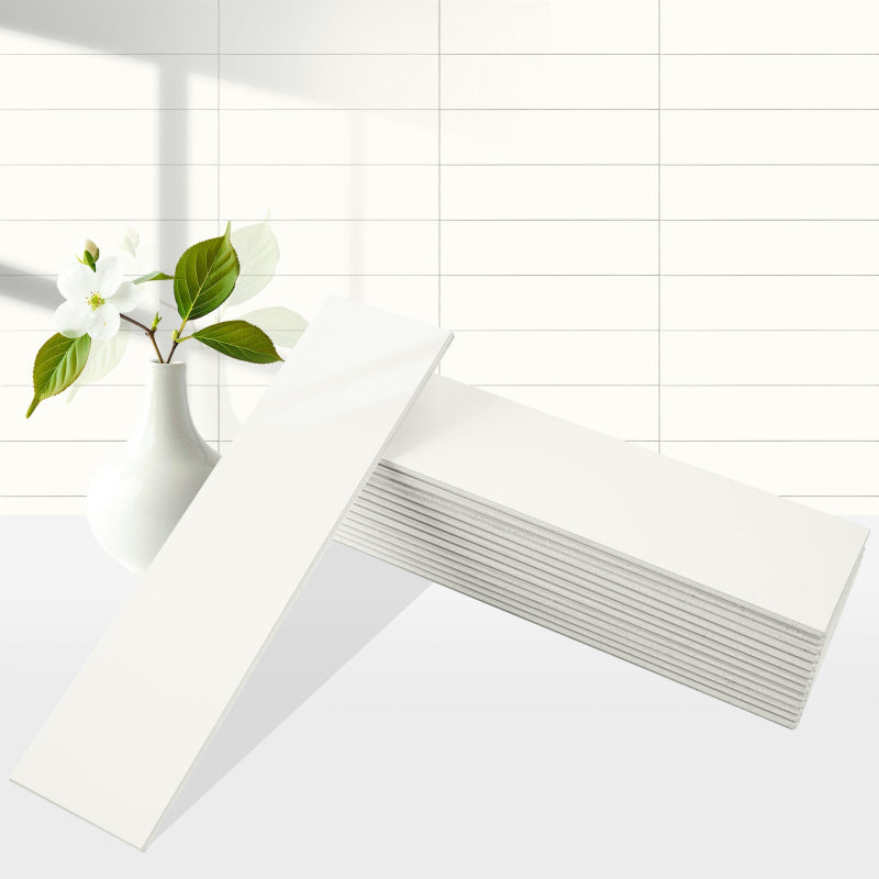 Ivory White Subway Tile Gray Grout