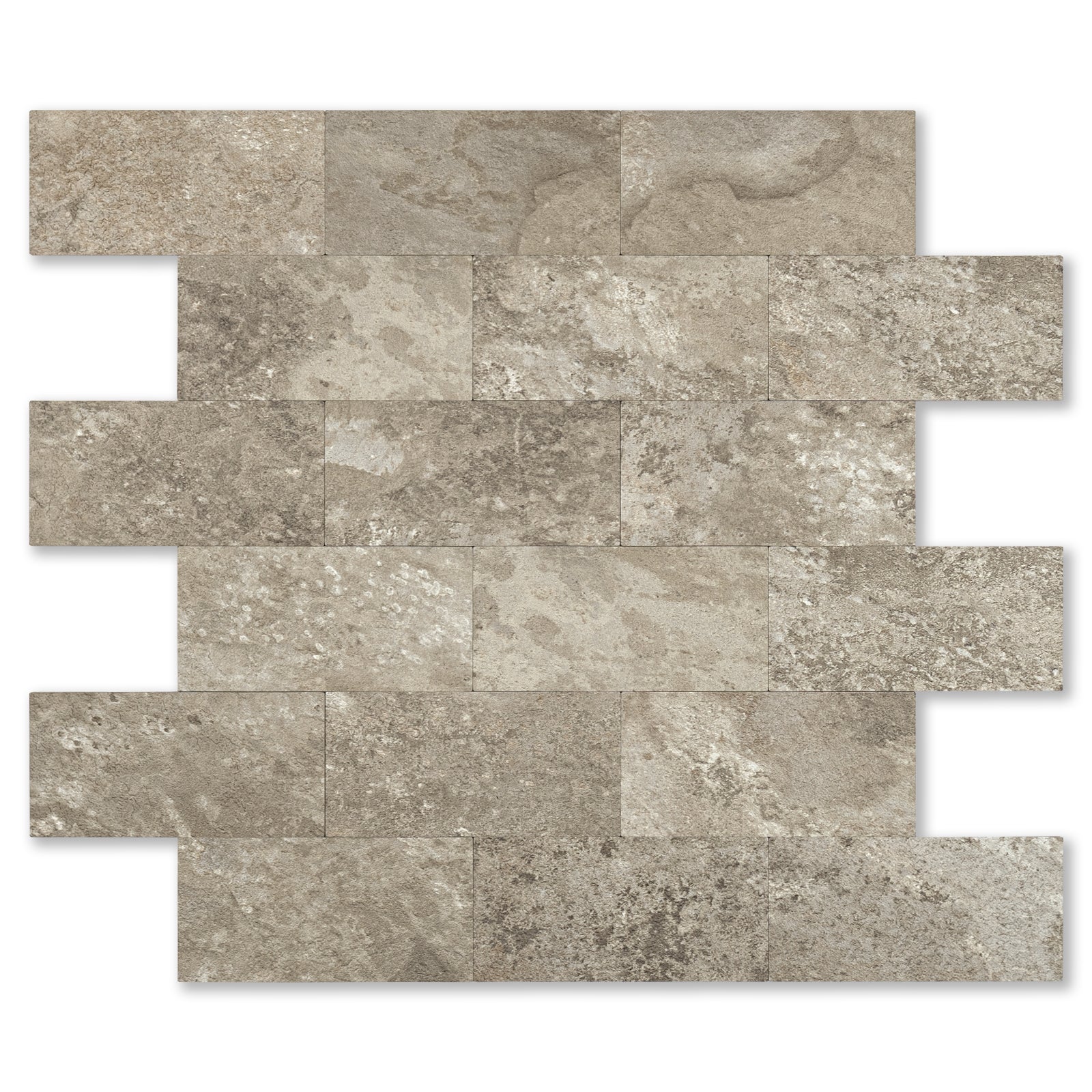 Brownish Stone Subway Backsplash