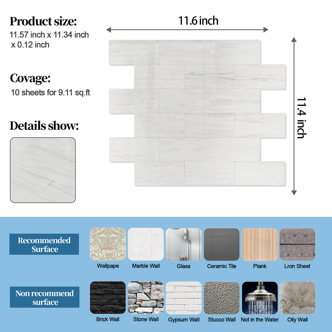 subway tile size