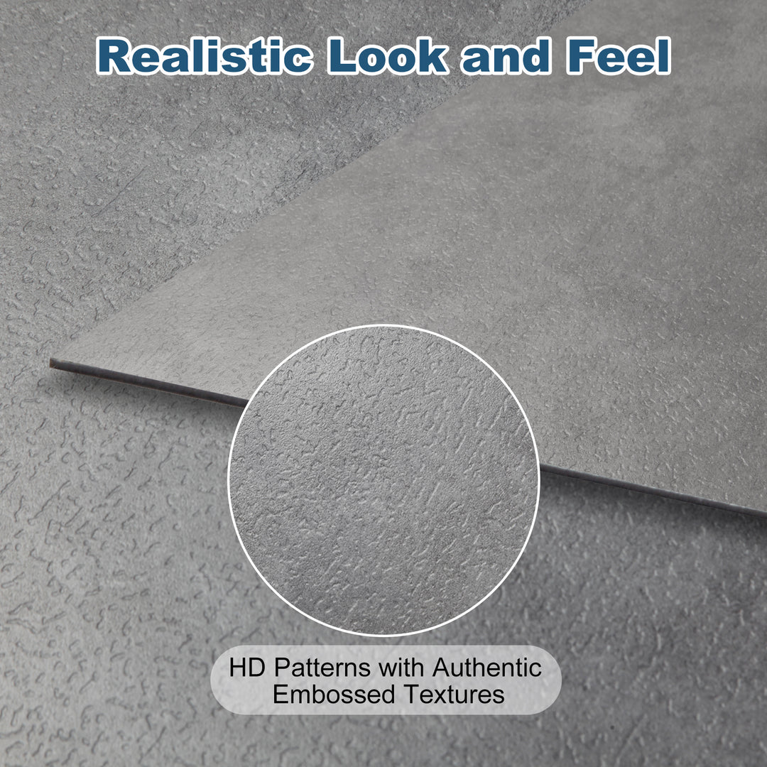 23.62" X 23.62" Peel and Stick Floor Tile, Gray Marble Waterproof Vinyl Floor Tiles