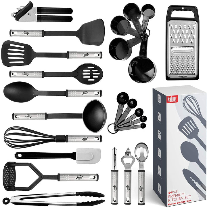 Nylon and Stainless Steel Kitchen Utensil Set 24 Pcs
