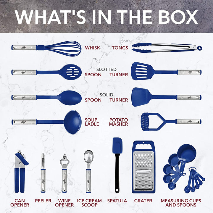 Nylon and Stainless Steel Kitchen Utensil Set 24 Pcs